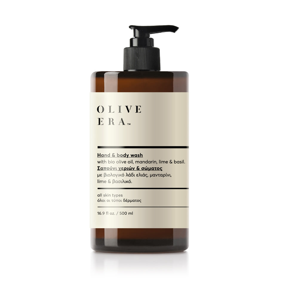 Hand & Body wash with bio olive oil & Mandarin, lime & basil