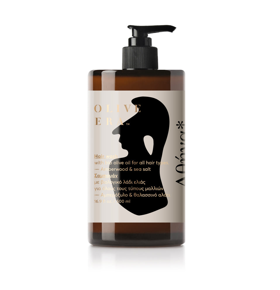 Hair wash with bio olive oil , amber wood & sea salt, Athena*